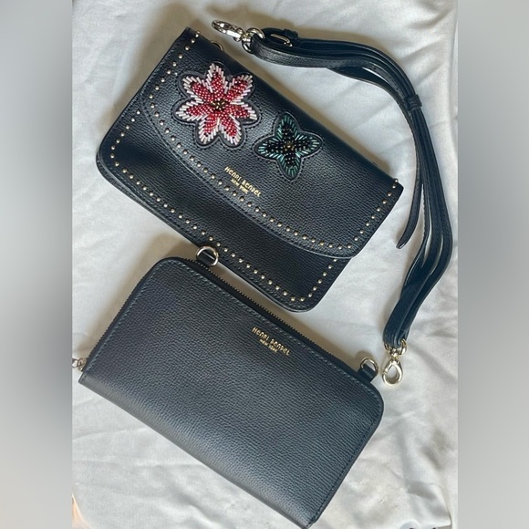 henri bendel Handbags - Henri Bendel•Women’s Beaded Black Uptown Mini Bag W/ Detachable Wallet